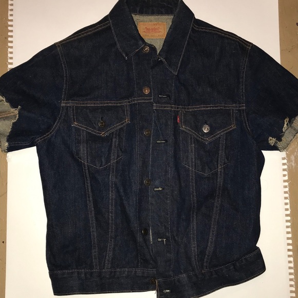 levi jean jacket no sleeves